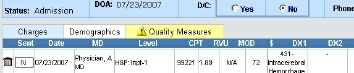 Quality Measures Tab